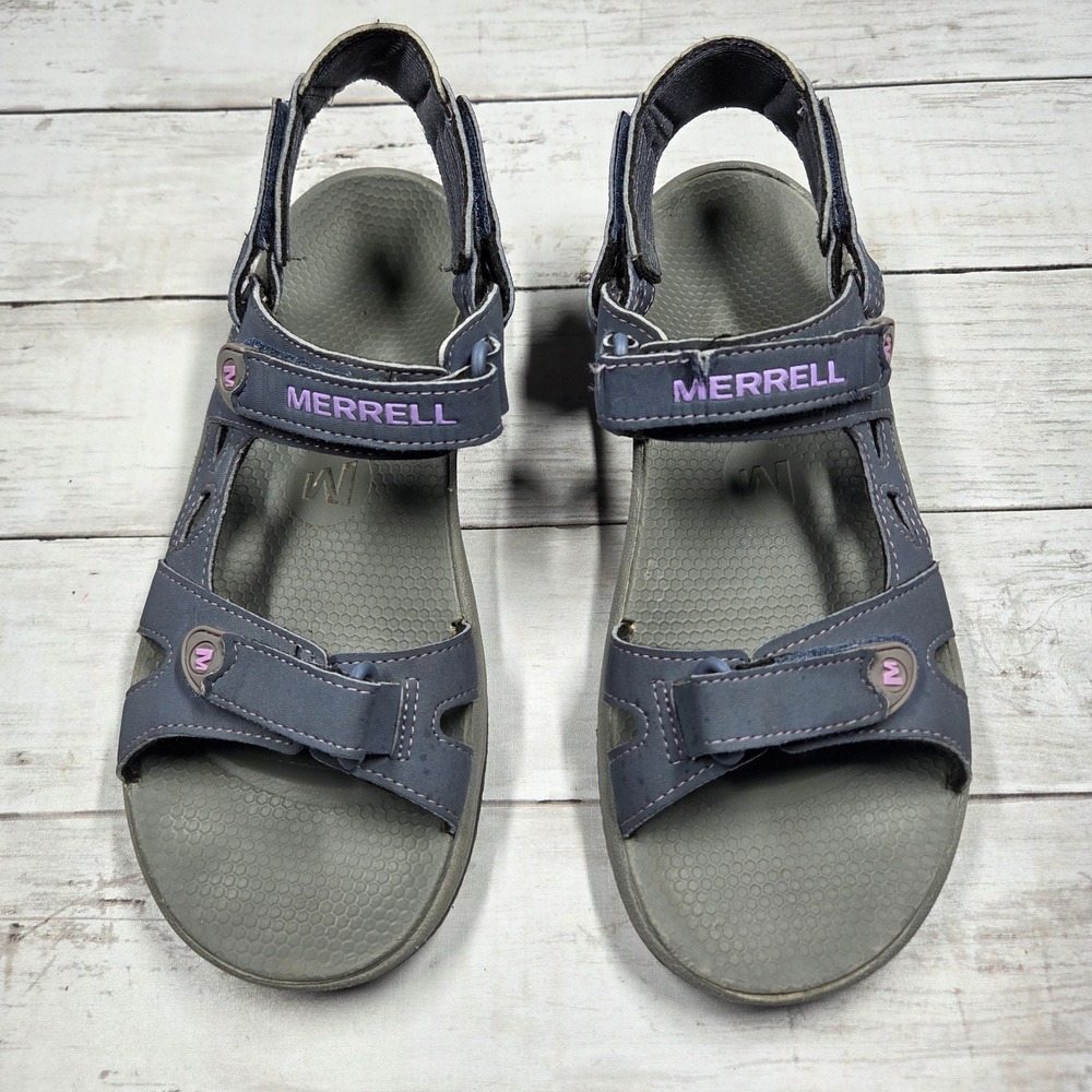 Merrell Terran Ari Lattice Sandal Women 7 Blue Purple Adjustable Straps Damaged